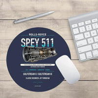 Thumbnail for SPEY 511 design on navy blue round mouse pad