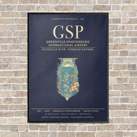 Thumbnail for Greenville-Spartanburg International Airport GSP - Canvas Framed - Navy Blue