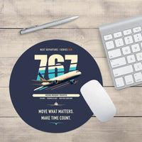 Thumbnail for Boeing 767-300F design on navy blue round mouse pad