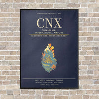 Thumbnail for Chiang Mai International Airport CNX - Canvas Framed - Navy Blue