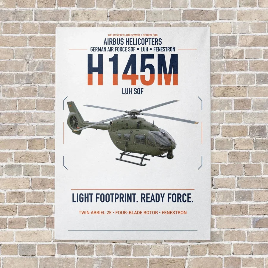 Airbus Helicopters H145M LUH SOF vertical canvas print - no frame - white background