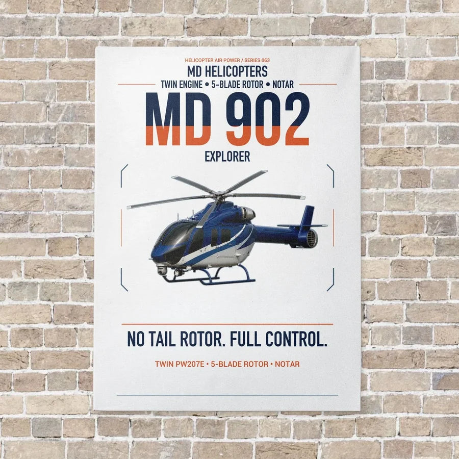 MD Helicopters MD 902 Explorer vertical canvas print - no frame - white background