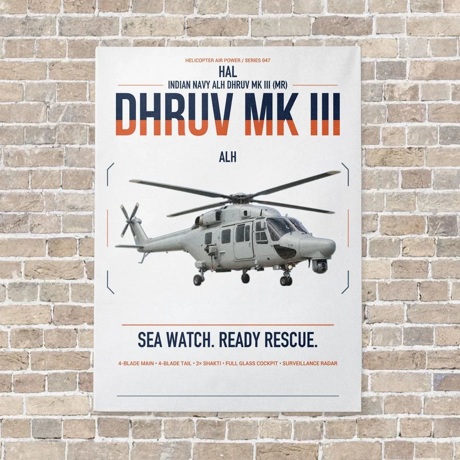 HAL ALH Dhruv Mk III vertical canvas print - no frame - white background