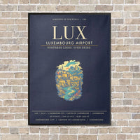 Thumbnail for Luxembourg Airport LUX - Canvas Framed - Navy Blue