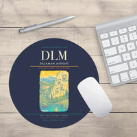Thumbnail for Dalaman Airport (DLM) design on navy blue round mouse pad