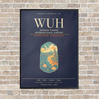Thumbnail for Wuhan Tianhe International Airport WUH - Canvas Framed - Navy Blue