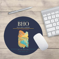 Thumbnail for Raja Bhoj Airport (BHO) design on navy blue round mouse pad