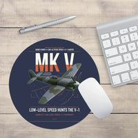 Thumbnail for Hawker Tempest Mk V design on navy blue round mouse pad