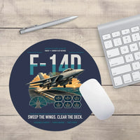 Thumbnail for F-14D Tomcat design on navy blue round mouse pad