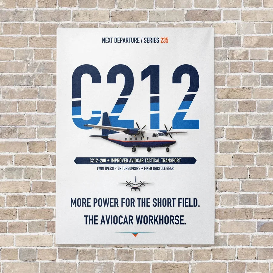 CASA C-212-200 Aviocar vertical canvas print - no frame - white background