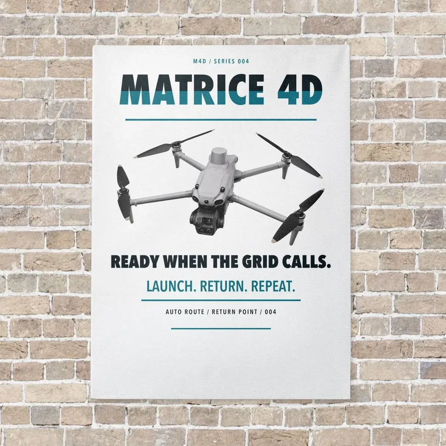 DJI Matrice 4D vertical canvas print - no frame - white background