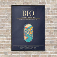 Thumbnail for Bilbao Airport BIO - Canvas Framed - Navy Blue