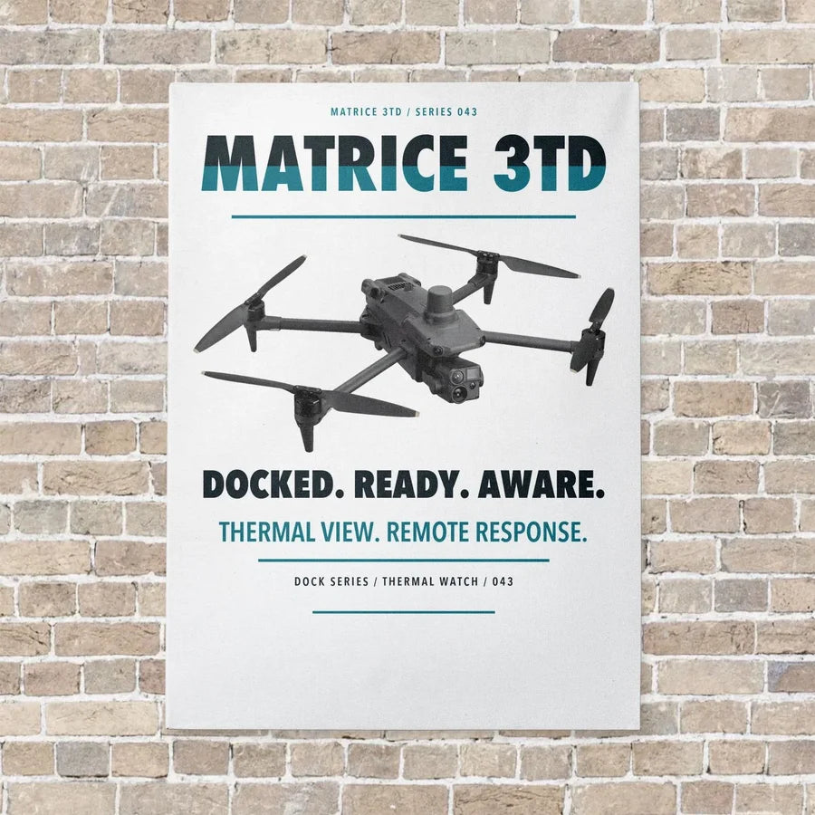 DJI Matrice 3TD vertical canvas print - no frame - white background
