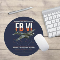 Thumbnail for de Havilland Mosquito FB VI design on navy blue round mouse pad
