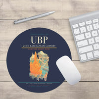 Thumbnail for Ubon Ratchathani Airport (UBP) design on navy blue round mouse pad