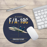 Thumbnail for F-A-18C Hornet design on navy blue round mouse pad