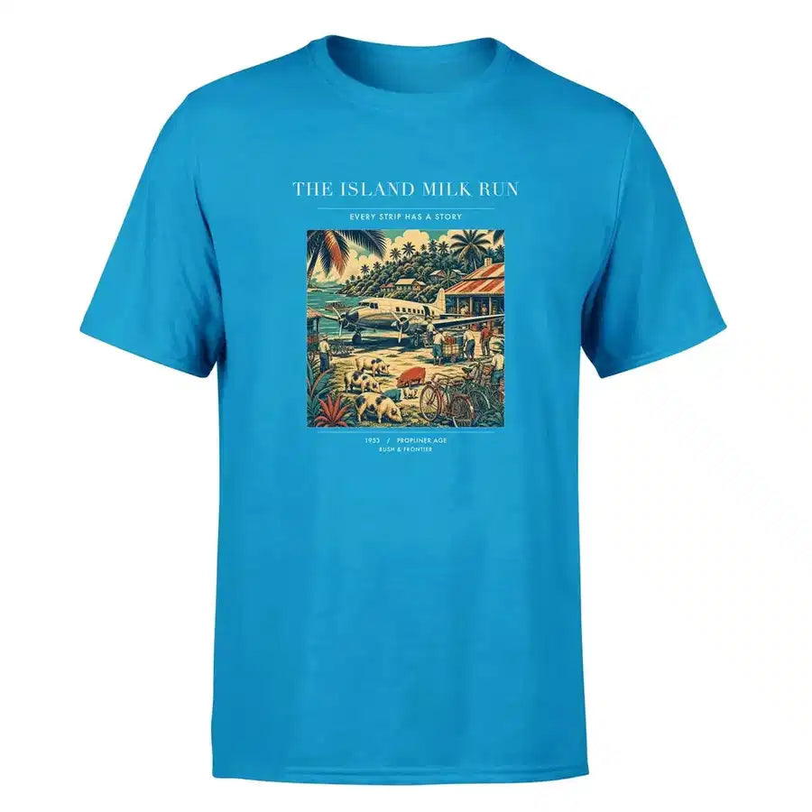 VINTAGE G4084 - The Island Milk Run - Premium T-Shirt design on turquoise premium t shirt