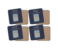 Thumbnail for Alejandro Velasco Astete International Airport CUZ Coaster 4-Pieces-Set - Navy Blue