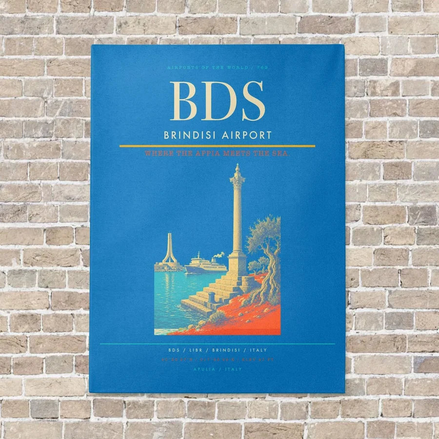 Brindisi Airport BDS - Canvas No Frame - Turquoise