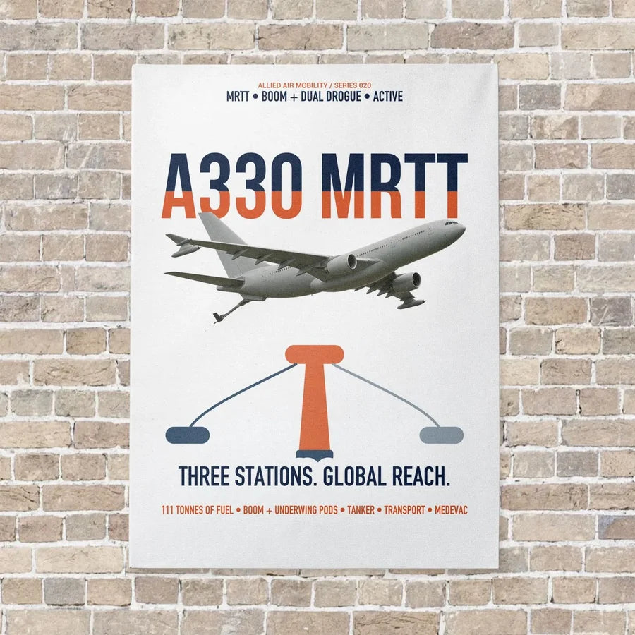 Airbus A330 MRTT vertical canvas print - no frame - white background