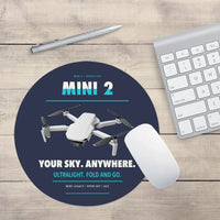Thumbnail for DJI Mini 2 design on navy blue round mouse pad