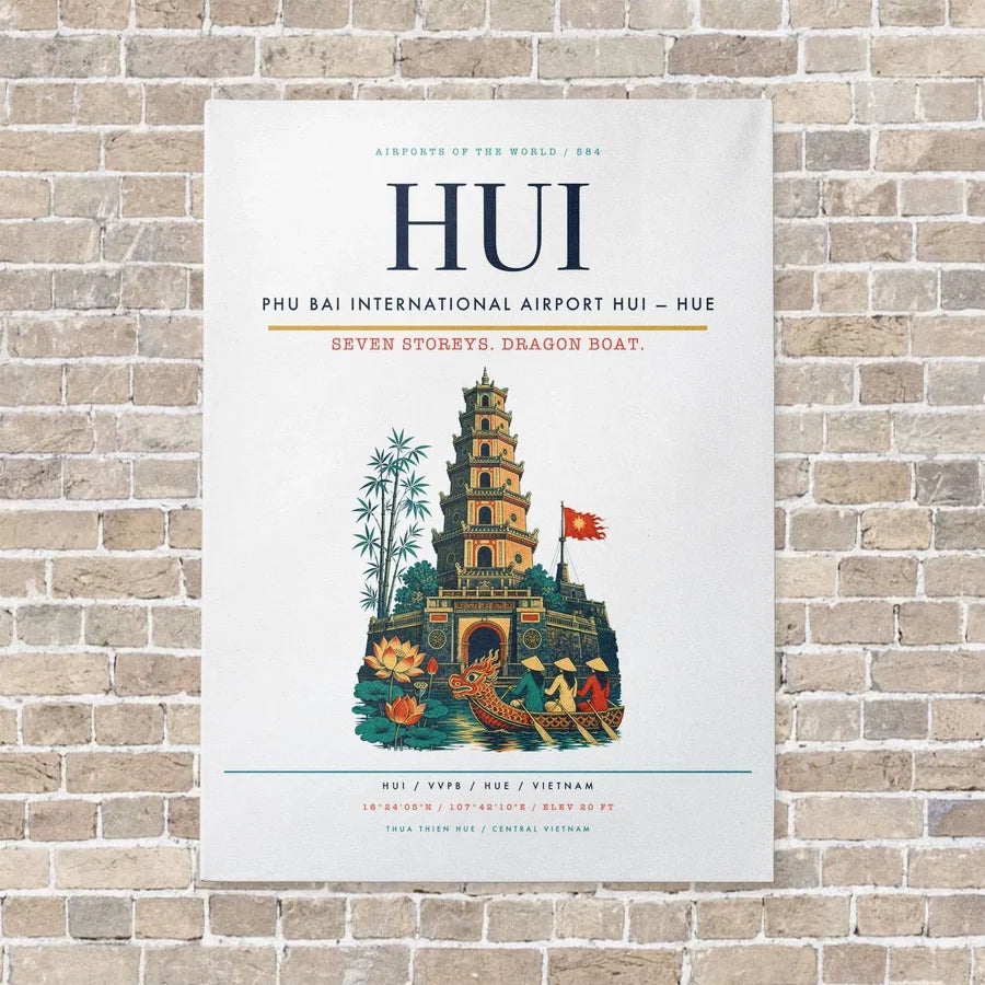 Phu Bai International Airport HUI — Hue vertical canvas print - no frame - white background