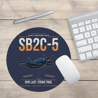 Thumbnail for SB2C-5 Helldiver design on navy blue round mouse pad