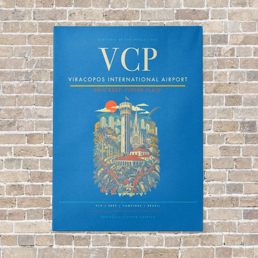 Viracopos International Airport VCP - Canvas No Frame - Turquoise