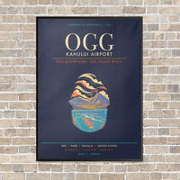 Thumbnail for Kahului Airport OGG - Canvas Framed - Navy Blue