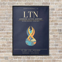 Thumbnail for London Luton Airport LTN - Canvas Framed - Navy Blue