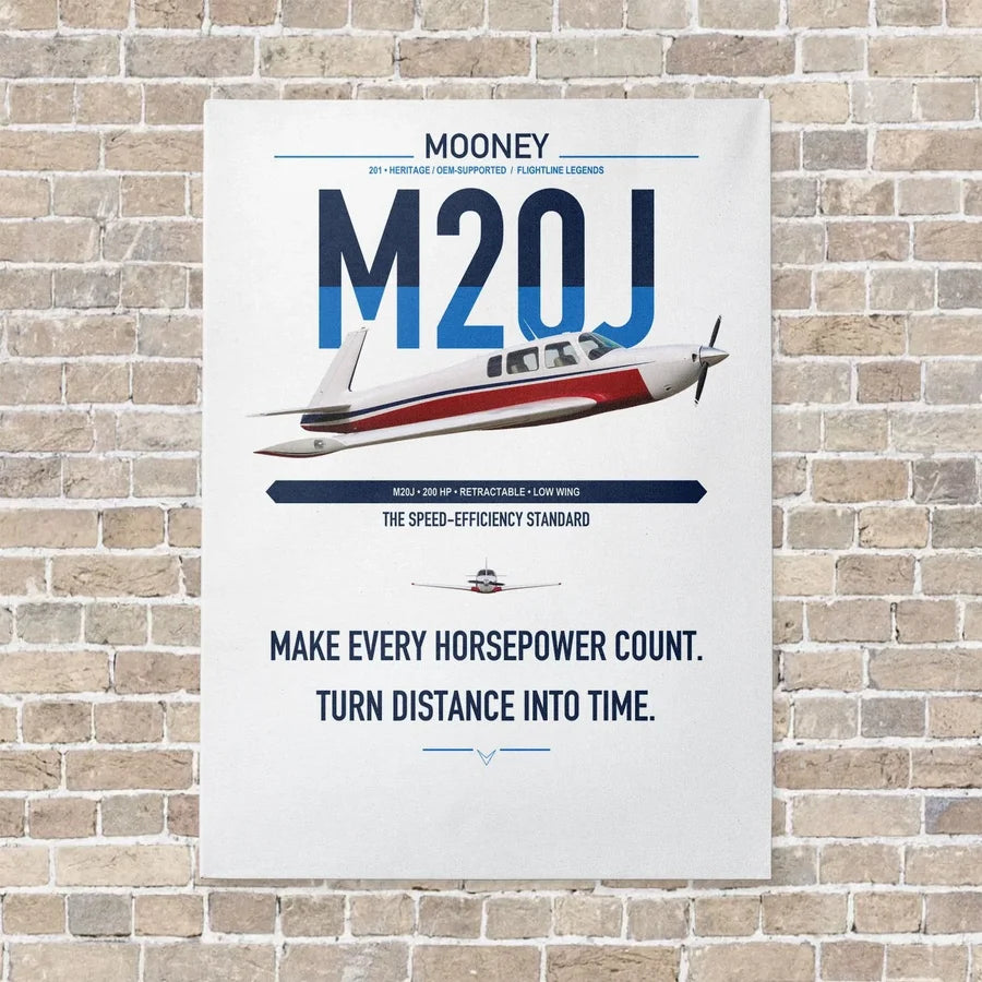 Mooney M20J 201 vertical canvas print - no frame - white background