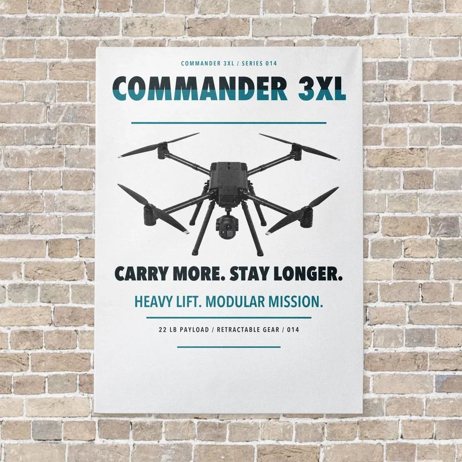 Draganfly Commander 3XL vertical canvas print - no frame - white background
