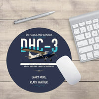 Thumbnail for DHC-3 Otter design on navy blue round mouse pad