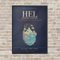 Thumbnail for Helsinki Airport HEL - Canvas Framed - Navy Blue