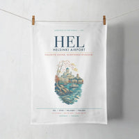 Thumbnail for Helsinki Airport (HEL) design on white towel