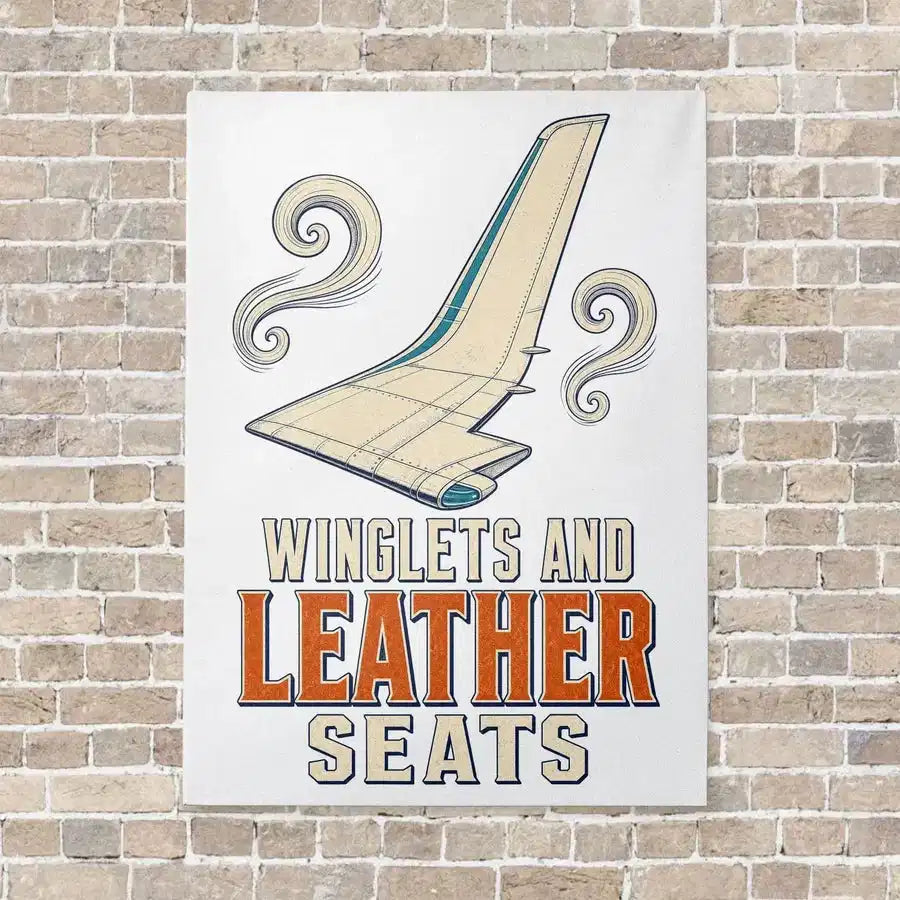 Winglets And Leather Seats vertical canvas print - no frame - white background
