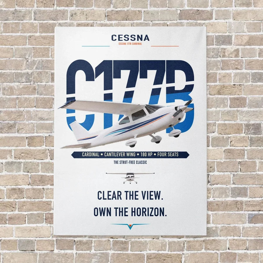 Cessna 177B Cardinal vertical canvas print - no frame - white background