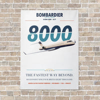 Thumbnail for Bombardier Global 8000 vertical canvas print - no frame - white background