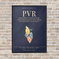 Thumbnail for Aeropuerto Internacional Licenciado Gustavo Diaz Ordaz PVR - Canvas Framed - Navy Blue