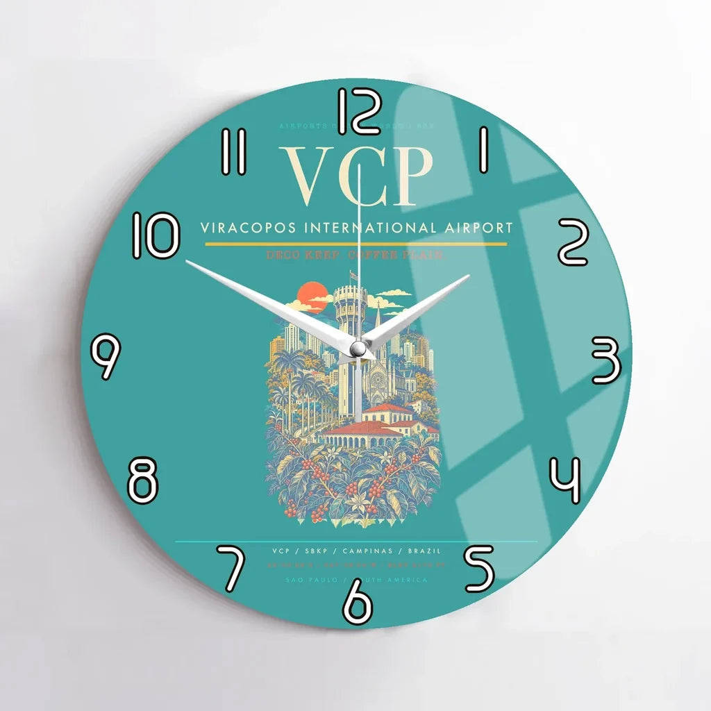 Viracopos International Airport VCP Wall-Clock No-Frame - Turquoise