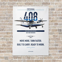 Thumbnail for Cessna 408 SkyCourier vertical canvas print - no frame - white background