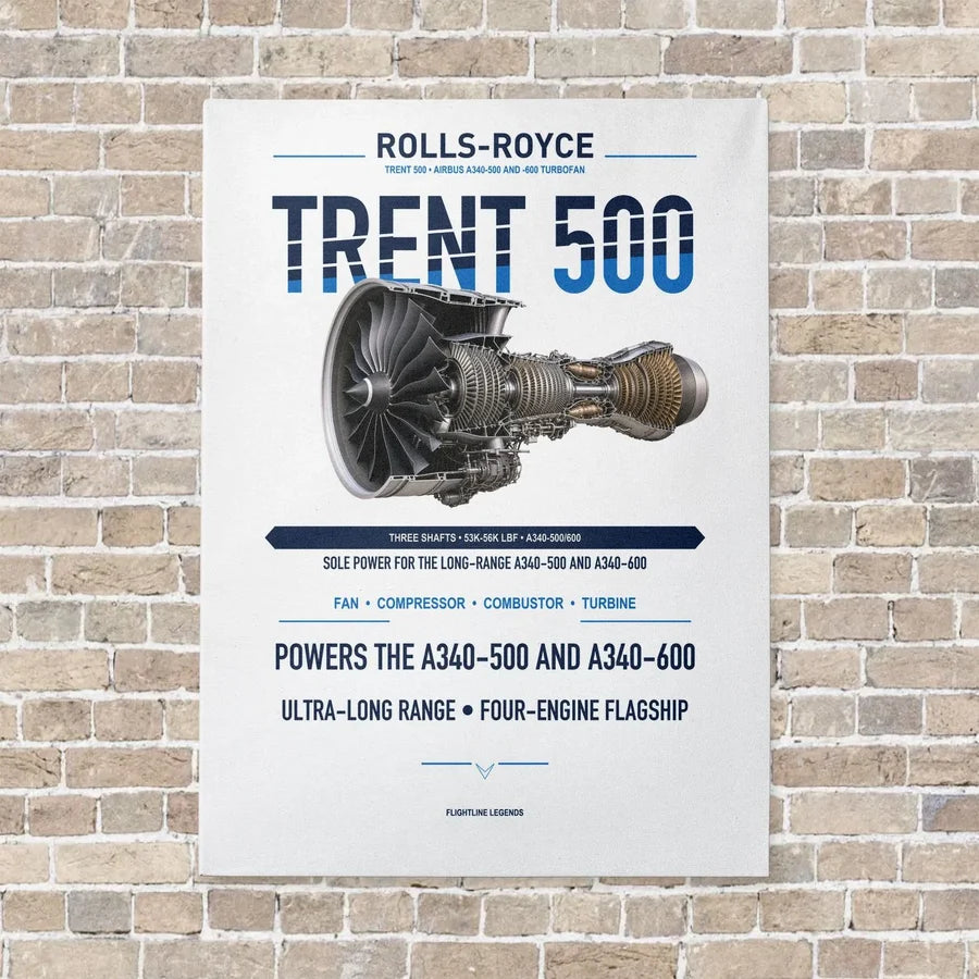 TRENT 500 vertical canvas print - no frame - white background