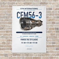 Thumbnail for CFM56-3 vertical canvas print - no frame - white background