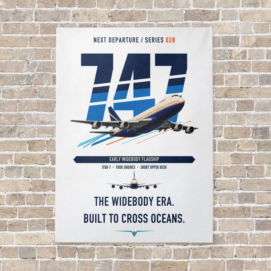 Boeing 747-200B vertical canvas print - no frame - white background