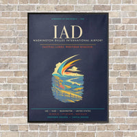 Thumbnail for Washington Dulles International Airport IAD - Canvas Framed - Navy Blue