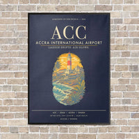 Thumbnail for Accra International Airport ACC - Canvas Framed - Navy Blue