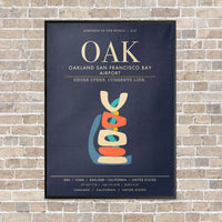Thumbnail for Oakland San Francisco Bay Airport OAK - Canvas Framed - Navy Blue