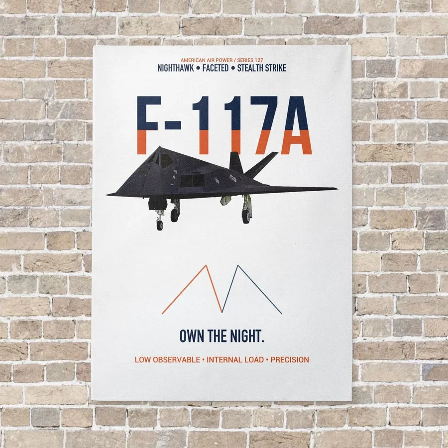 F-117A Nighthawk Own The Night vertical canvas print - no frame - white background