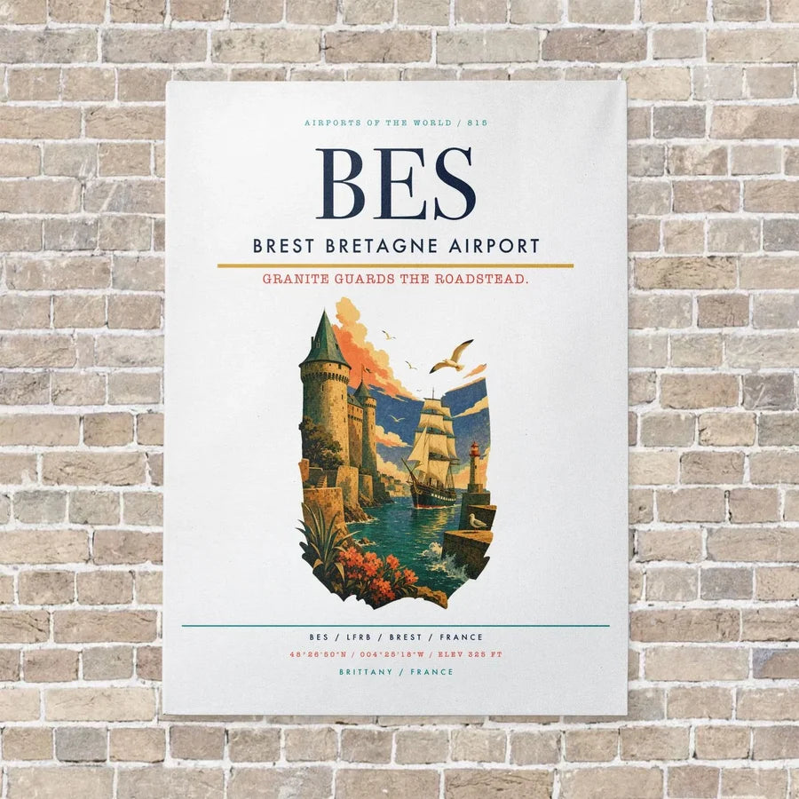 Brest Bretagne Airport BES - Canvas No Frame - White