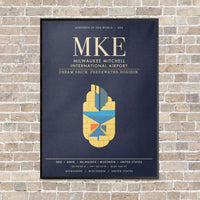 Thumbnail for Milwaukee Mitchell International Airport MKE - Canvas Framed - Navy Blue